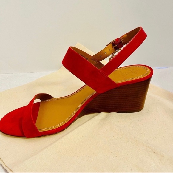Tory Burch Shoes - Tory Burch- Mini Benton 65mm Wedge with Ankle Strap Sandal in Red Apple, 8/8.5